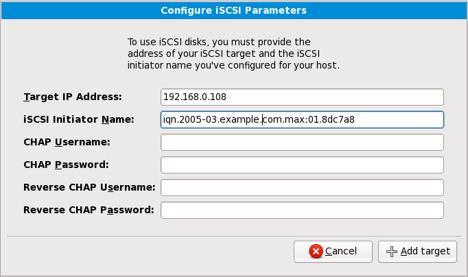 Настройка параметров ISCSI