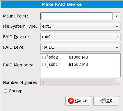 Создание устройства RAID
