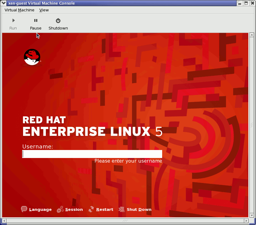 Гостевая система Red Hat Enterprise Linux 5.0